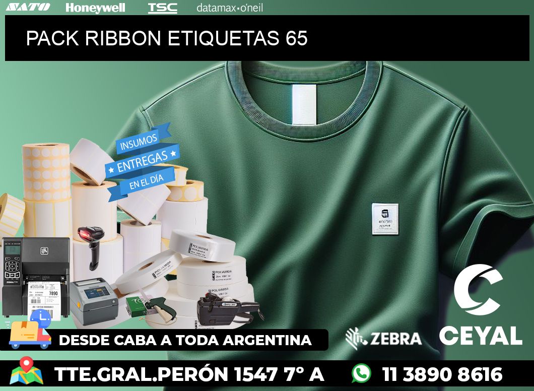 PACK RIBBON ETIQUETAS 65