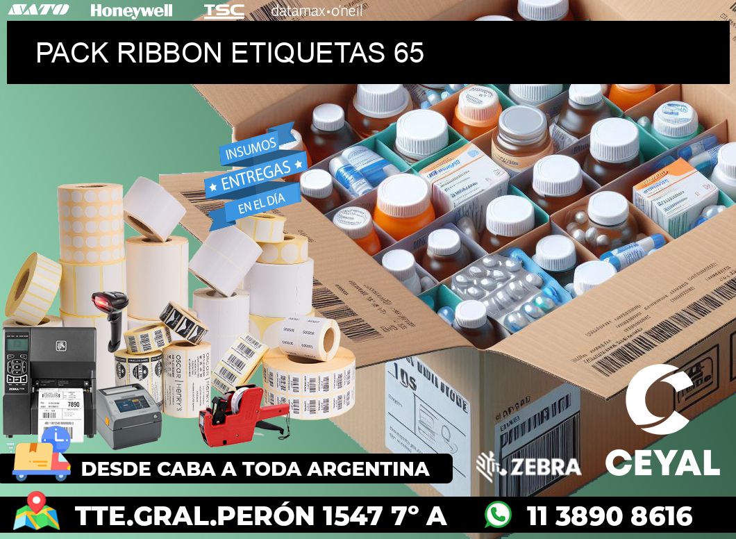 PACK RIBBON ETIQUETAS 65