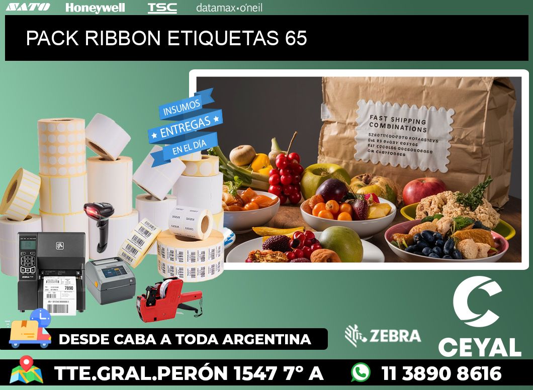 PACK RIBBON ETIQUETAS 65