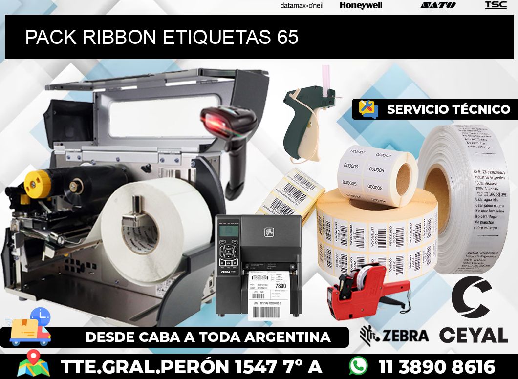 PACK RIBBON ETIQUETAS 65