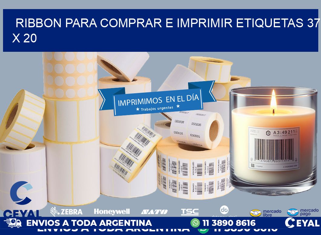 RIBBON PARA COMPRAR E IMPRIMIR ETIQUETAS 37 x 20