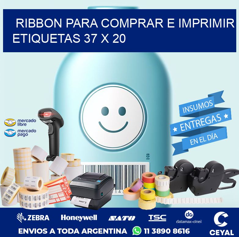RIBBON PARA COMPRAR E IMPRIMIR ETIQUETAS 37 x 20