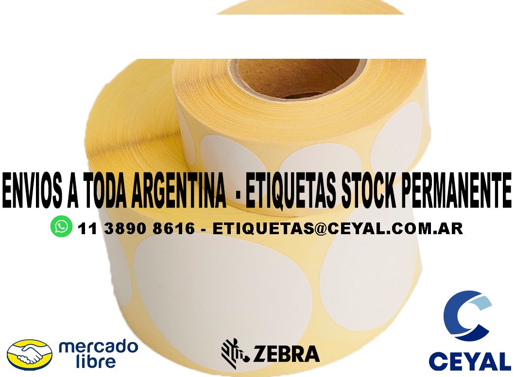 ROLLITOS ETIQUETAS IMPRESAS  95 x 79