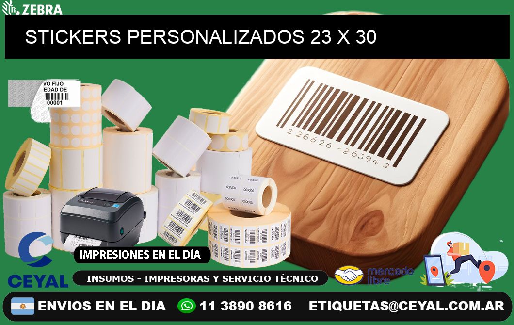 STICKERS PERSONALIZADOS 23 x 30