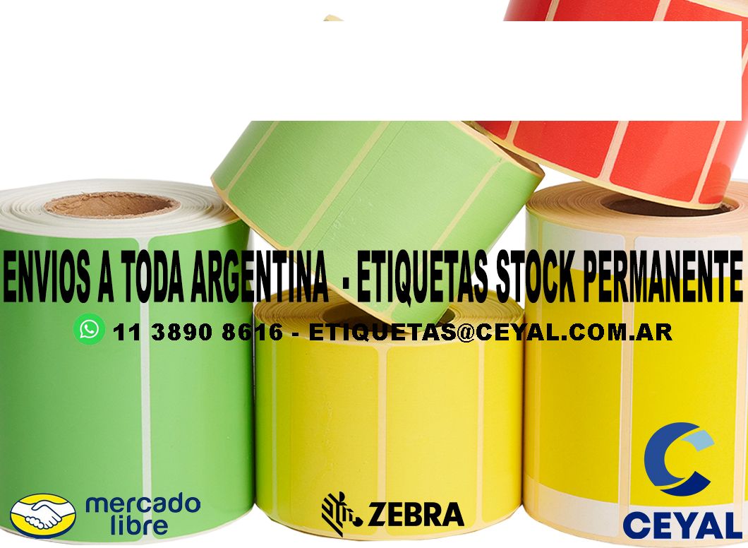 25 ROLLOS  ETIQUETAS DE PAPEL TERMICO 66 x 67 X 1000 UNIDADES