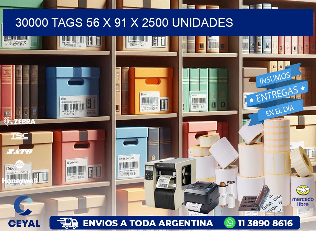 30000 TAGS 56 x 91 X 2500 UNIDADES