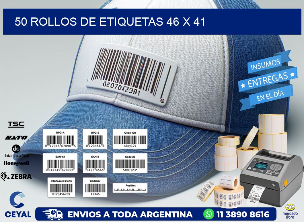 50 ROLLOS DE ETIQUETAS 46 x 41