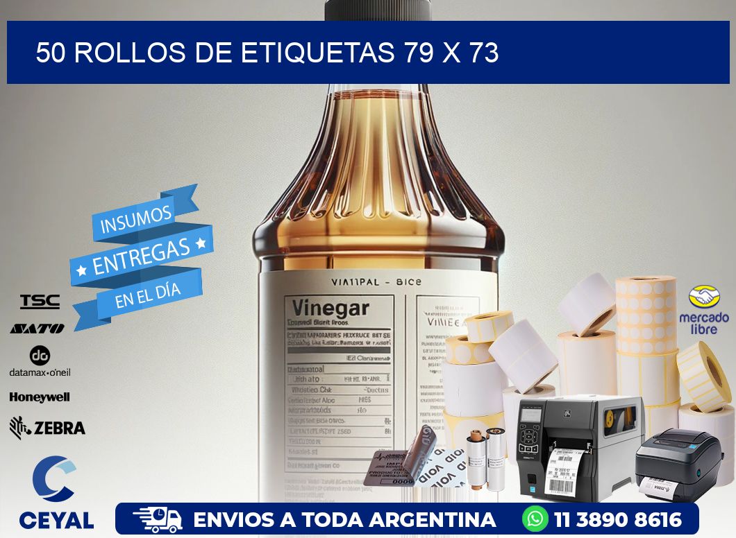 50 ROLLOS DE ETIQUETAS 79 x 73