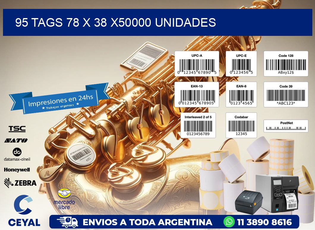 95 TAGS 78 x 38 X50000 UNIDADES