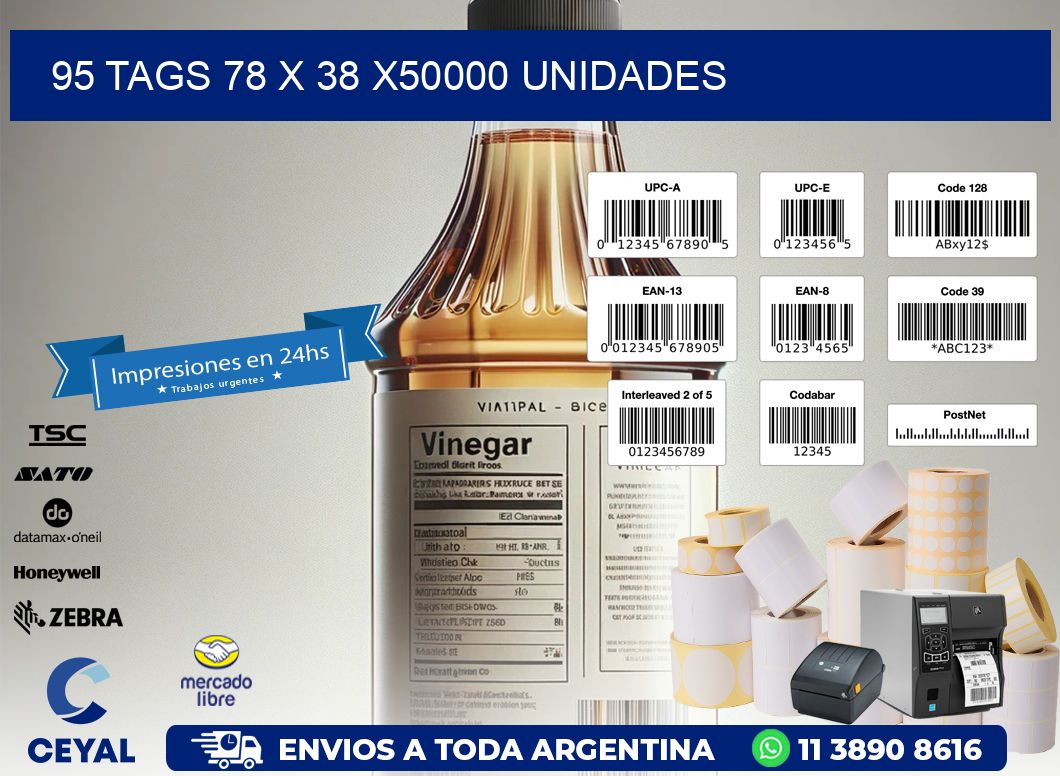 95 TAGS 78 x 38 X50000 UNIDADES