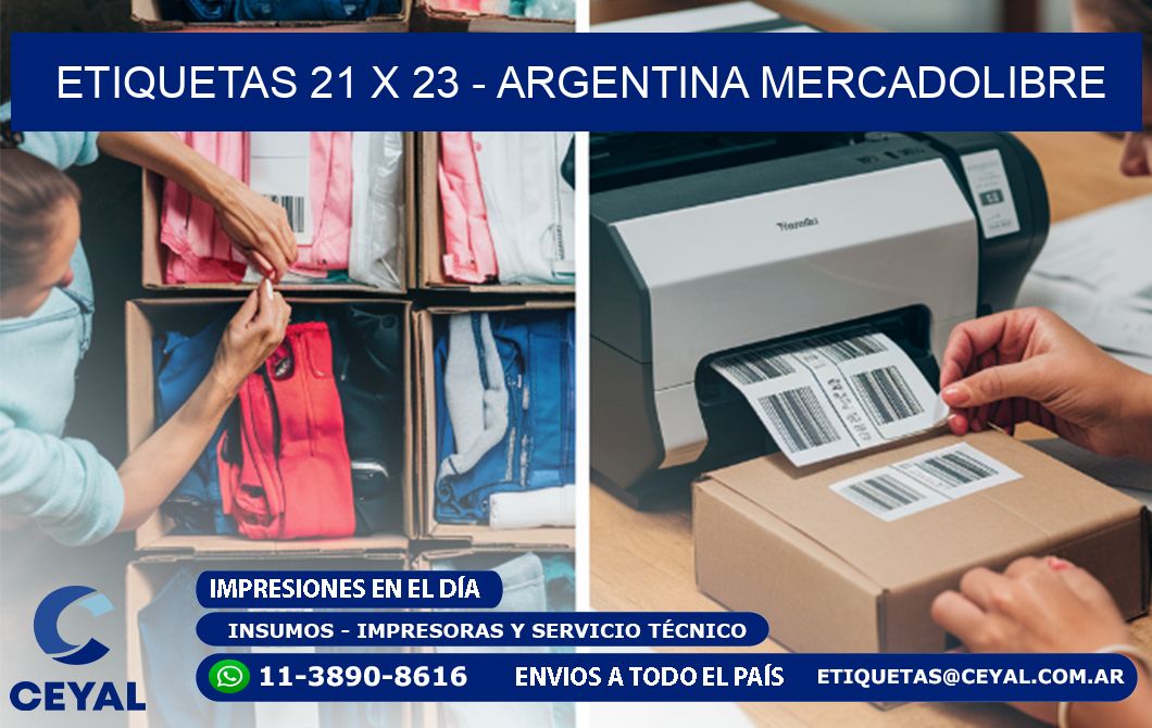 ETIQUETAS 21 x 23 - ARGENTINA MERCADOLIBRE