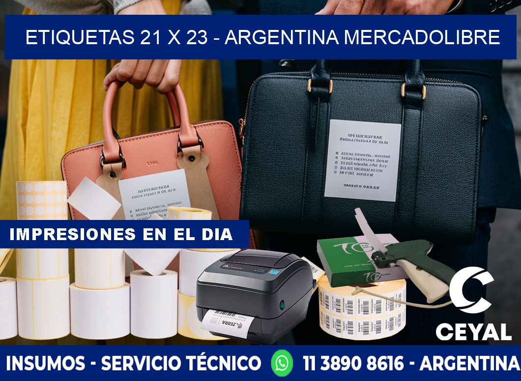 ETIQUETAS 21 x 23 - ARGENTINA MERCADOLIBRE