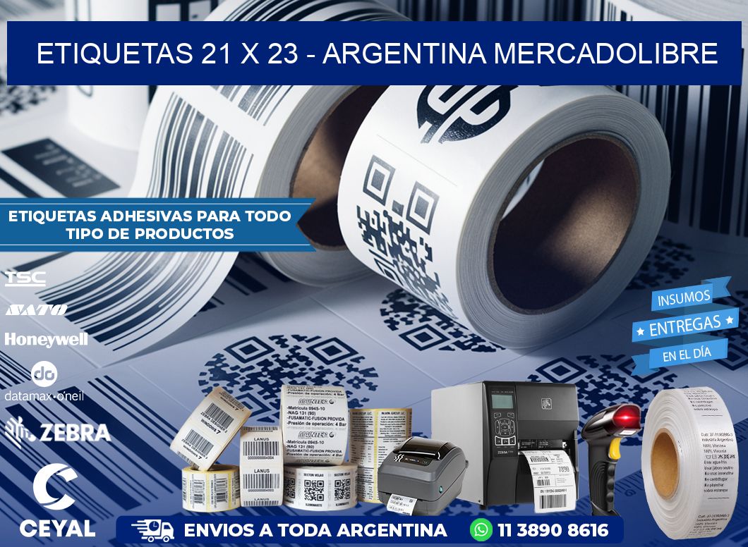 ETIQUETAS 21 x 23 - ARGENTINA MERCADOLIBRE