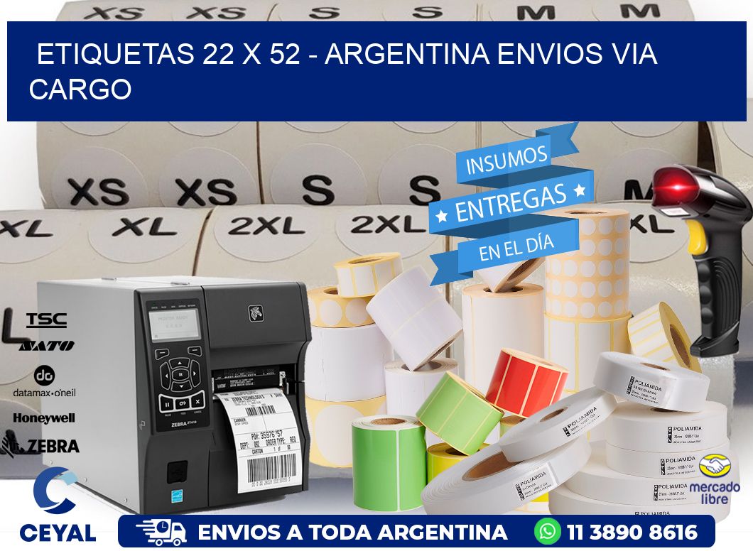 ETIQUETAS 22 x 52 - ARGENTINA ENVIOS VIA CARGO