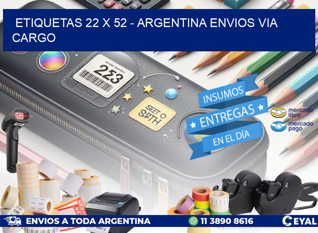 ETIQUETAS 22 x 52 - ARGENTINA ENVIOS VIA CARGO