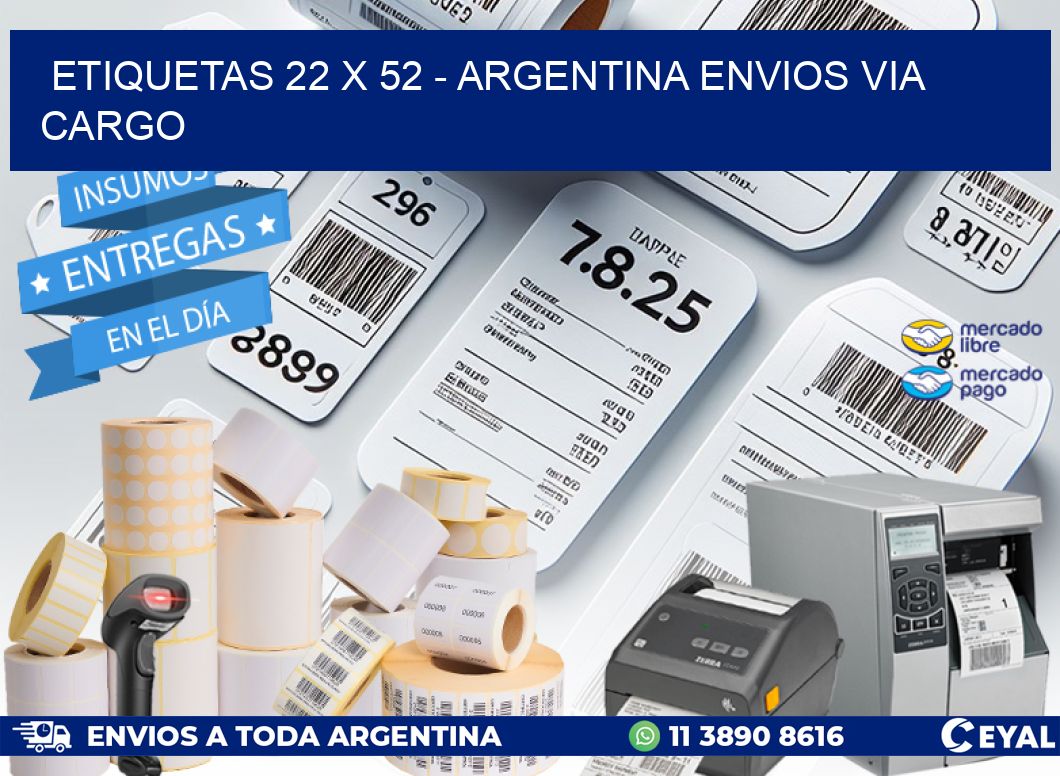 ETIQUETAS 22 x 52 – ARGENTINA ENVIOS VIA CARGO