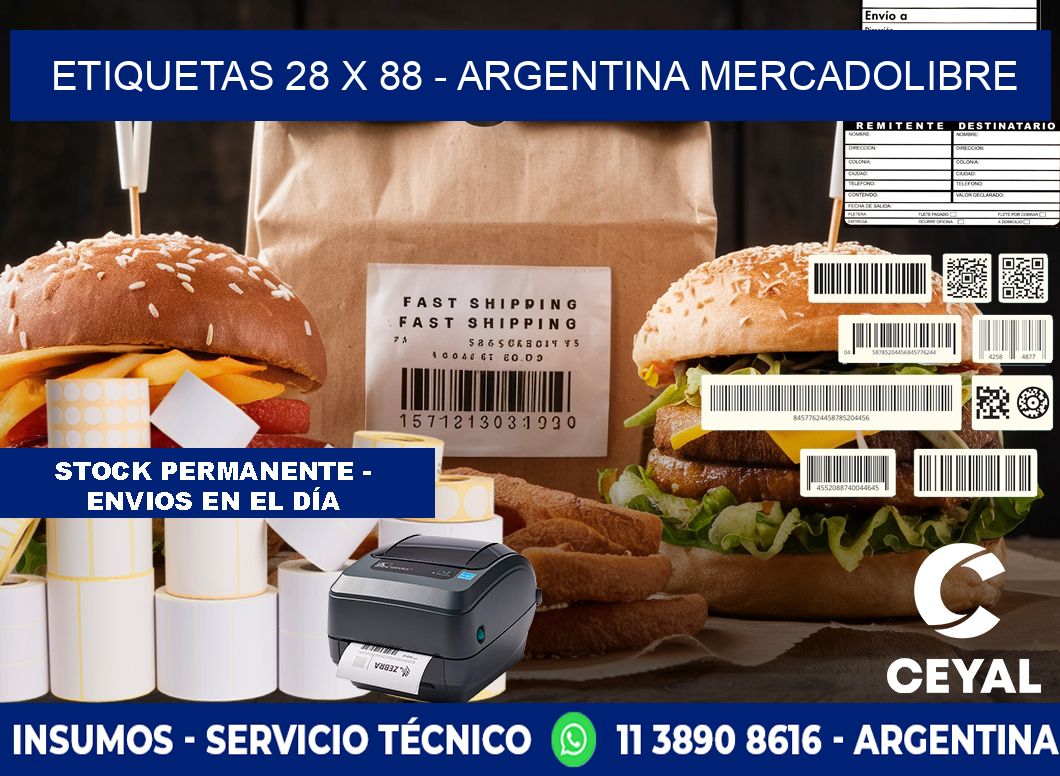 ETIQUETAS 28 x 88 - ARGENTINA MERCADOLIBRE