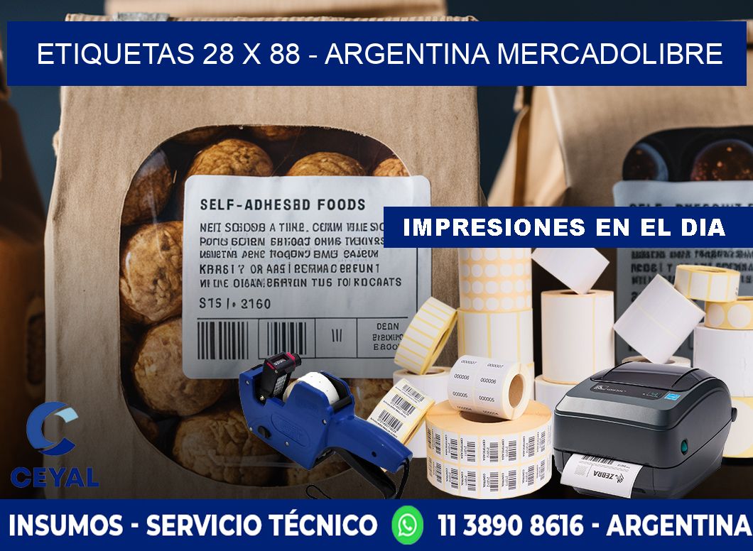 ETIQUETAS 28 x 88 - ARGENTINA MERCADOLIBRE