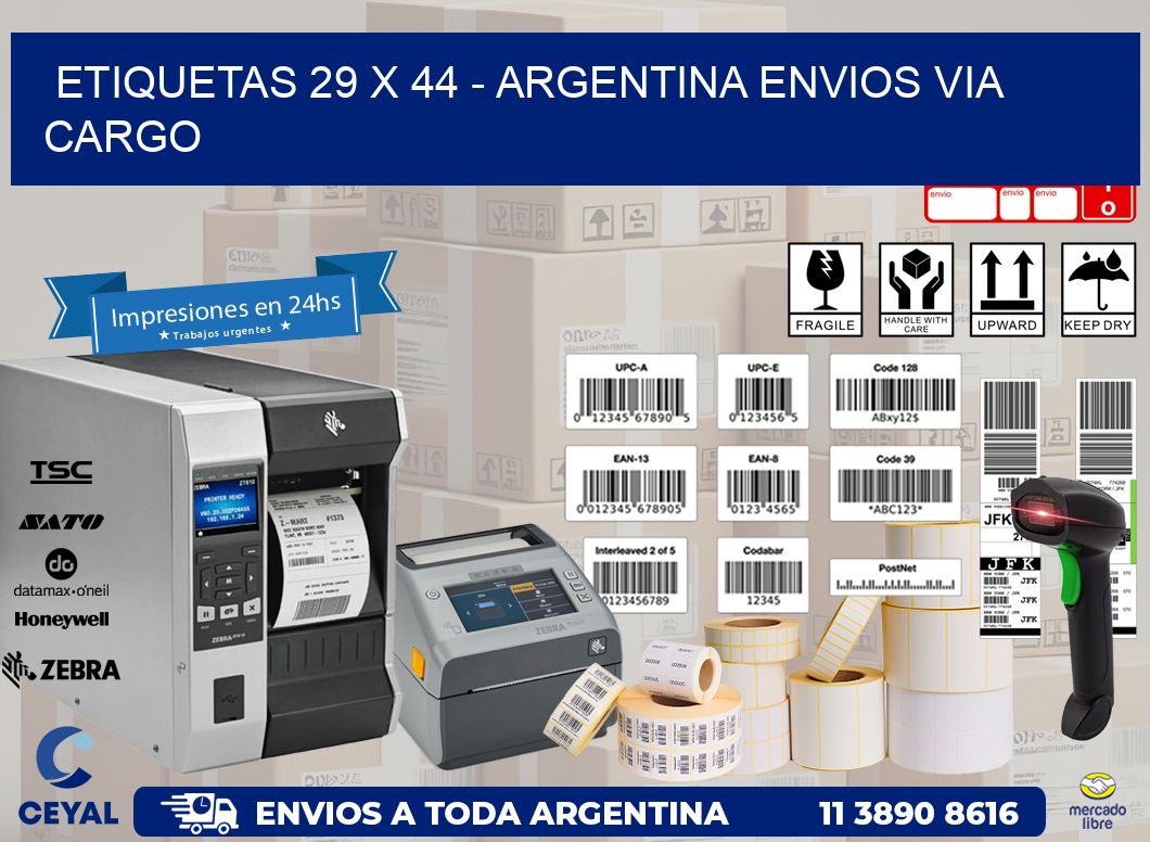 ETIQUETAS 29 x 44 – ARGENTINA ENVIOS VIA CARGO