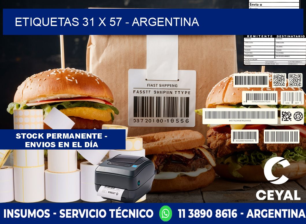 ETIQUETAS 31 x 57 - ARGENTINA