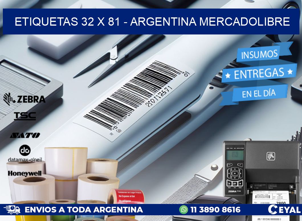 ETIQUETAS 32 x 81 - ARGENTINA MERCADOLIBRE