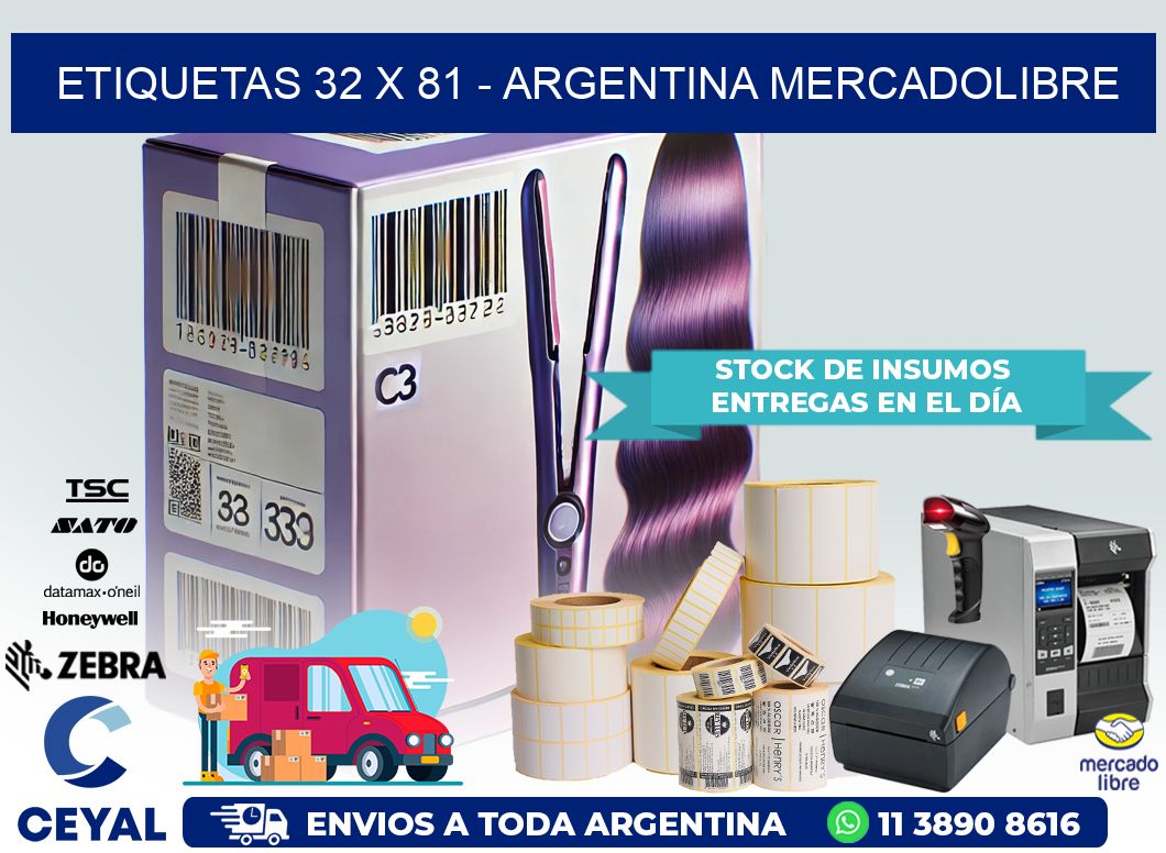 ETIQUETAS 32 x 81 – ARGENTINA MERCADOLIBRE