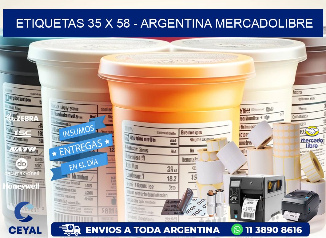 ETIQUETAS 35 x 58 - ARGENTINA MERCADOLIBRE