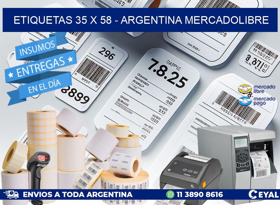 ETIQUETAS 35 x 58 - ARGENTINA MERCADOLIBRE