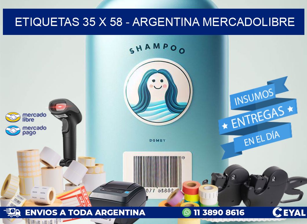 ETIQUETAS 35 x 58 - ARGENTINA MERCADOLIBRE