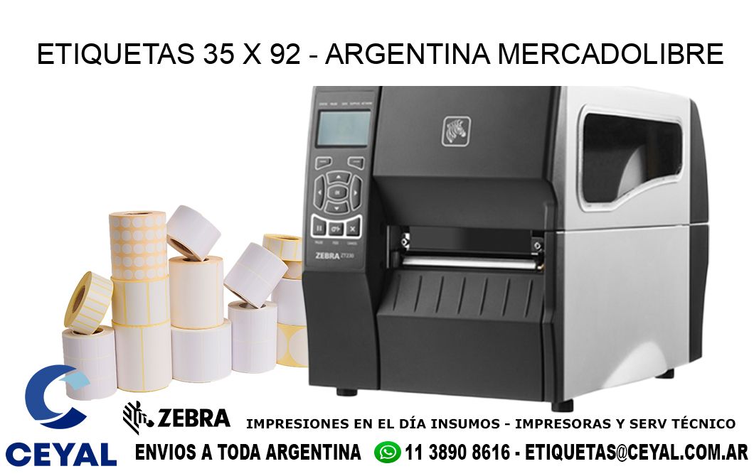 ETIQUETAS 35 x 92 - ARGENTINA MERCADOLIBRE