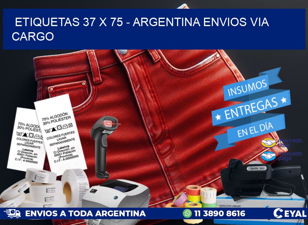 ETIQUETAS 37 x 75 – ARGENTINA ENVIOS VIA CARGO