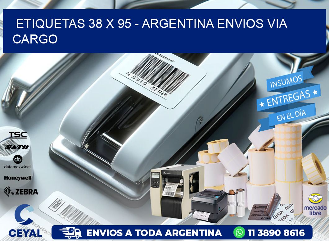 ETIQUETAS 38 x 95 - ARGENTINA ENVIOS VIA CARGO