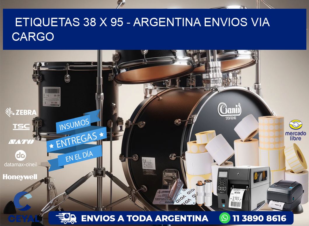 ETIQUETAS 38 x 95 - ARGENTINA ENVIOS VIA CARGO