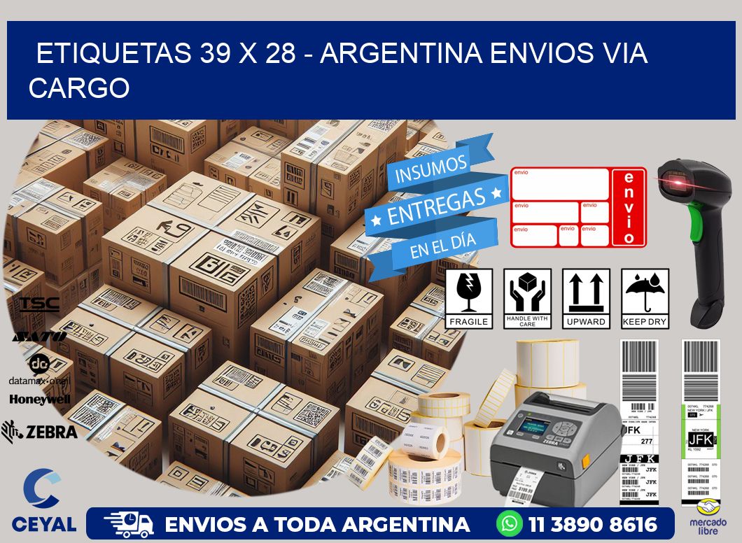 ETIQUETAS 39 x 28 - ARGENTINA ENVIOS VIA CARGO