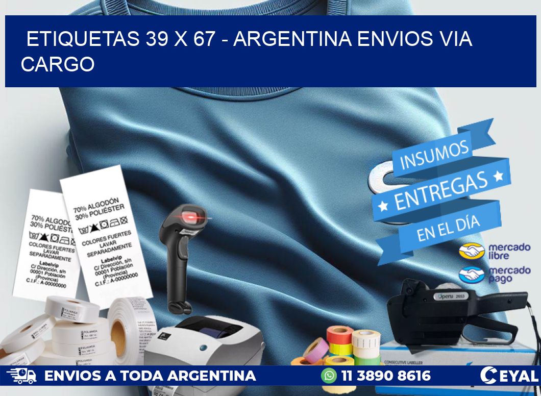 ETIQUETAS 39 x 67 – ARGENTINA ENVIOS VIA CARGO