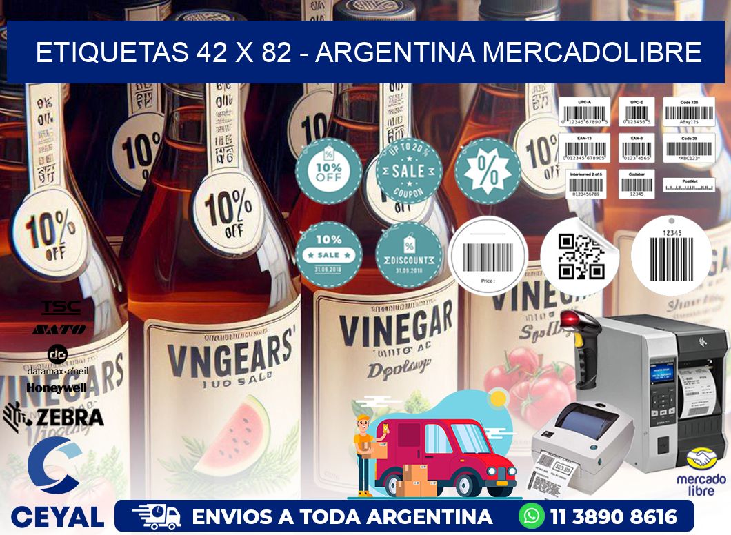 ETIQUETAS 42 x 82 - ARGENTINA MERCADOLIBRE