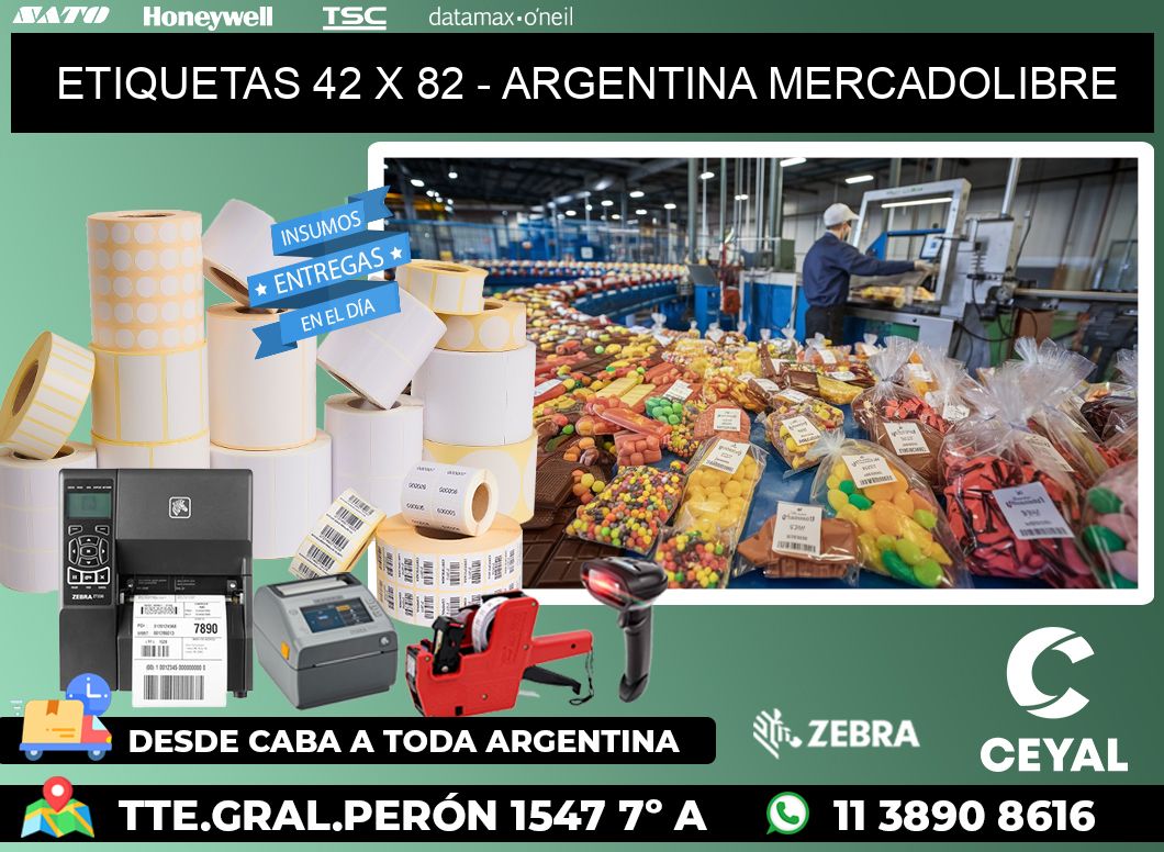 ETIQUETAS 42 x 82 - ARGENTINA MERCADOLIBRE