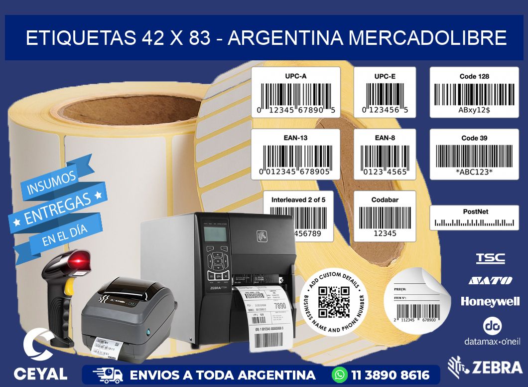 ETIQUETAS 42 x 83 - ARGENTINA MERCADOLIBRE