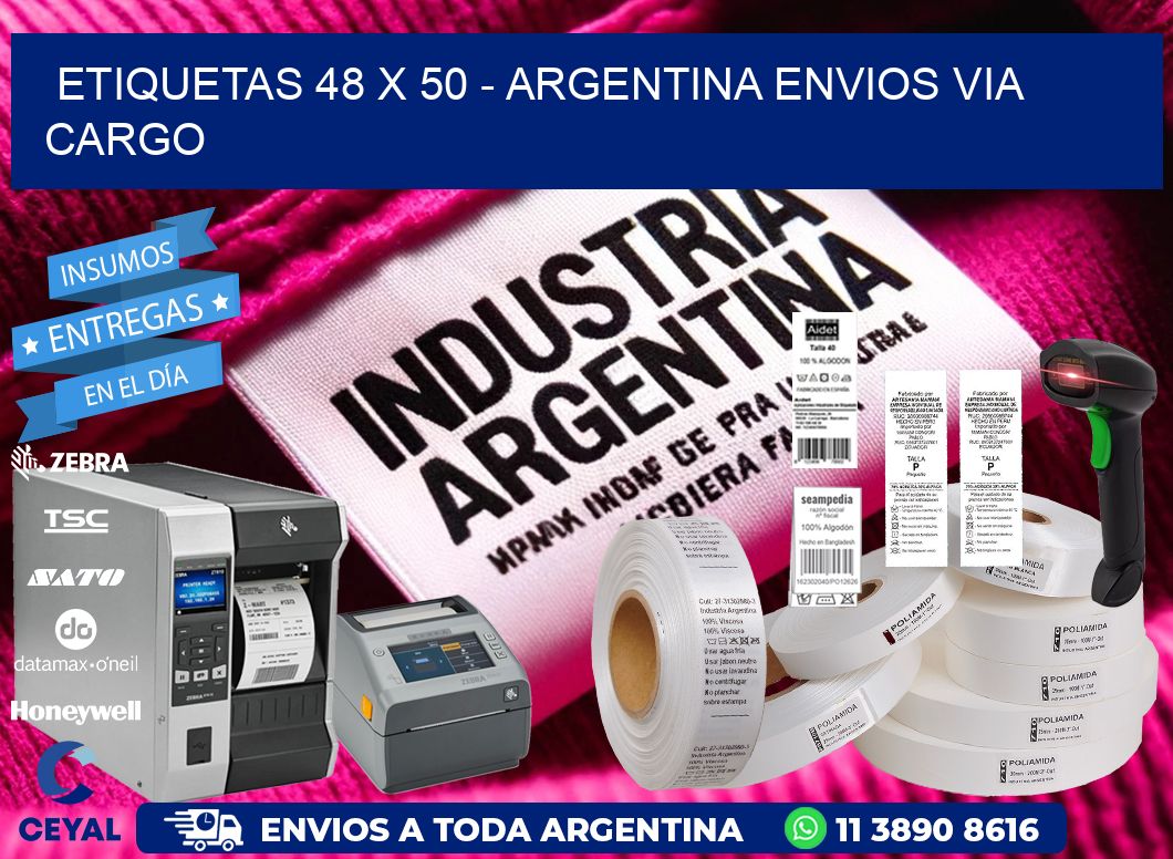 ETIQUETAS 48 x 50 - ARGENTINA ENVIOS VIA CARGO