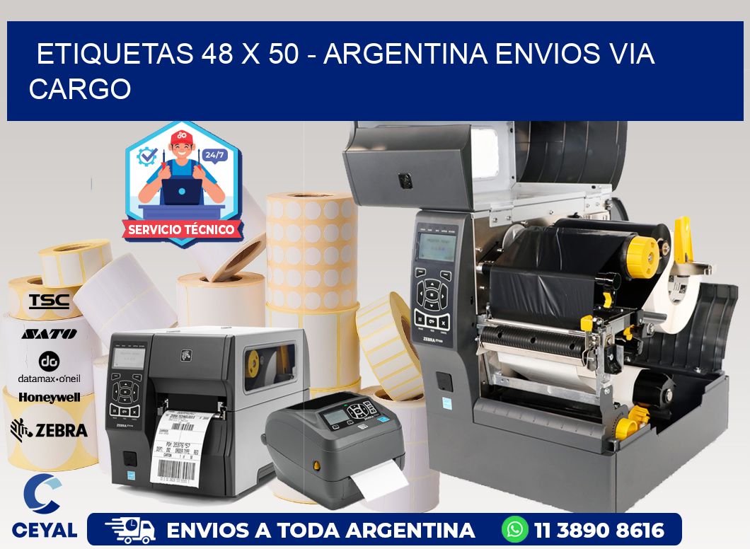 ETIQUETAS 48 x 50 - ARGENTINA ENVIOS VIA CARGO