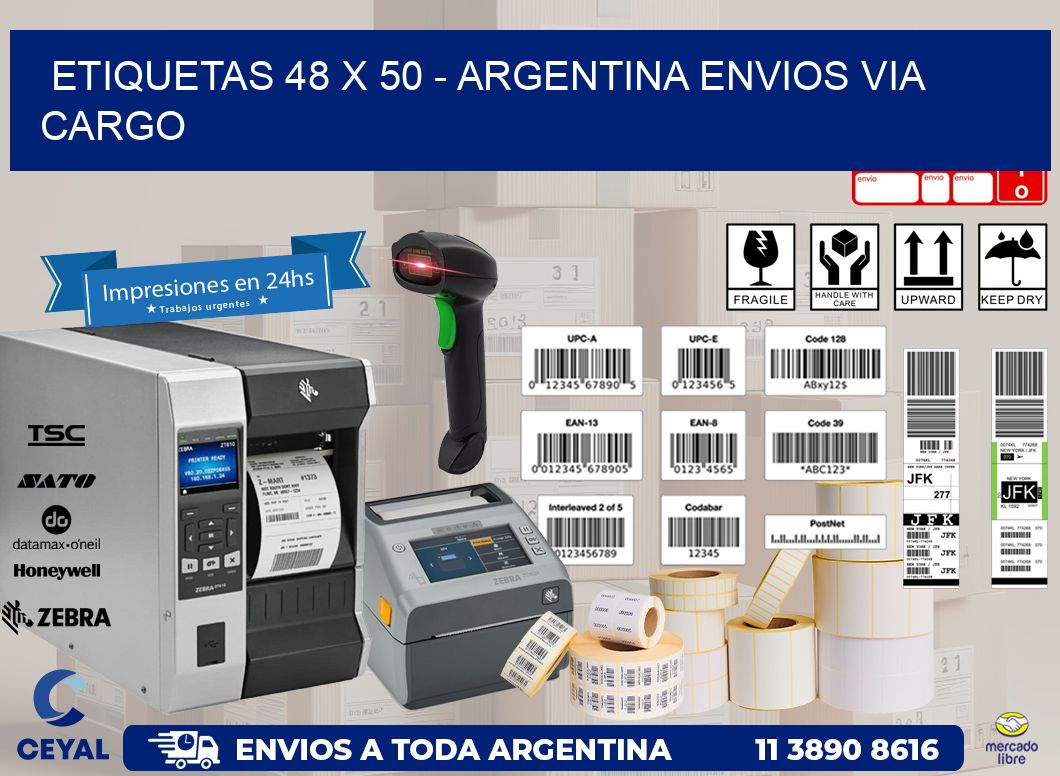 ETIQUETAS 48 x 50 – ARGENTINA ENVIOS VIA CARGO