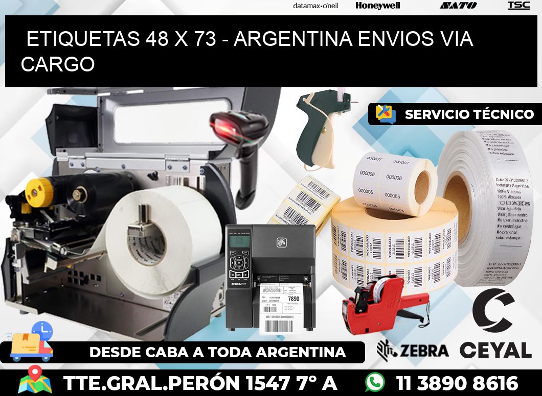 ETIQUETAS 48 x 73 - ARGENTINA ENVIOS VIA CARGO