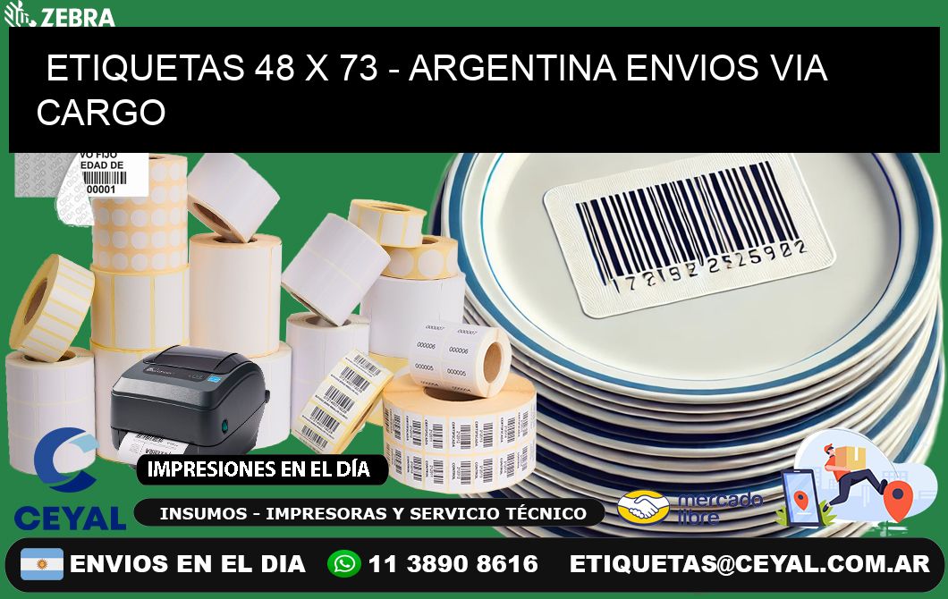 ETIQUETAS 48 x 73 - ARGENTINA ENVIOS VIA CARGO