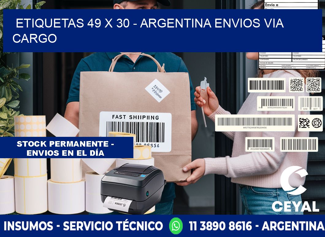 ETIQUETAS 49 x 30 - ARGENTINA ENVIOS VIA CARGO