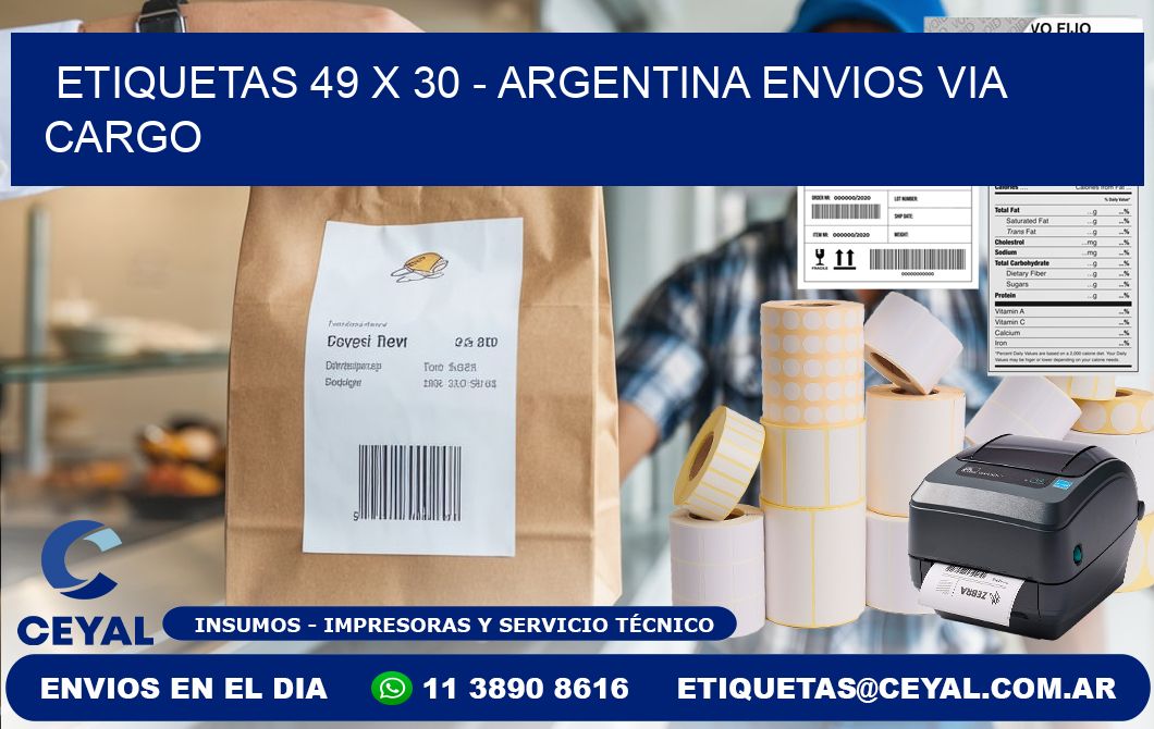 ETIQUETAS 49 x 30 - ARGENTINA ENVIOS VIA CARGO