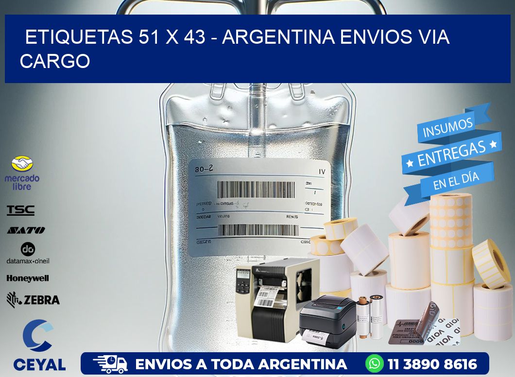 ETIQUETAS 51 x 43 – ARGENTINA ENVIOS VIA CARGO