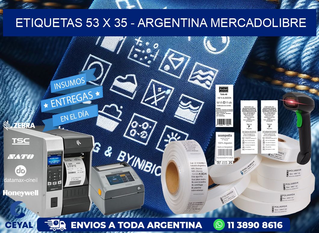 ETIQUETAS 53 x 35 - ARGENTINA MERCADOLIBRE