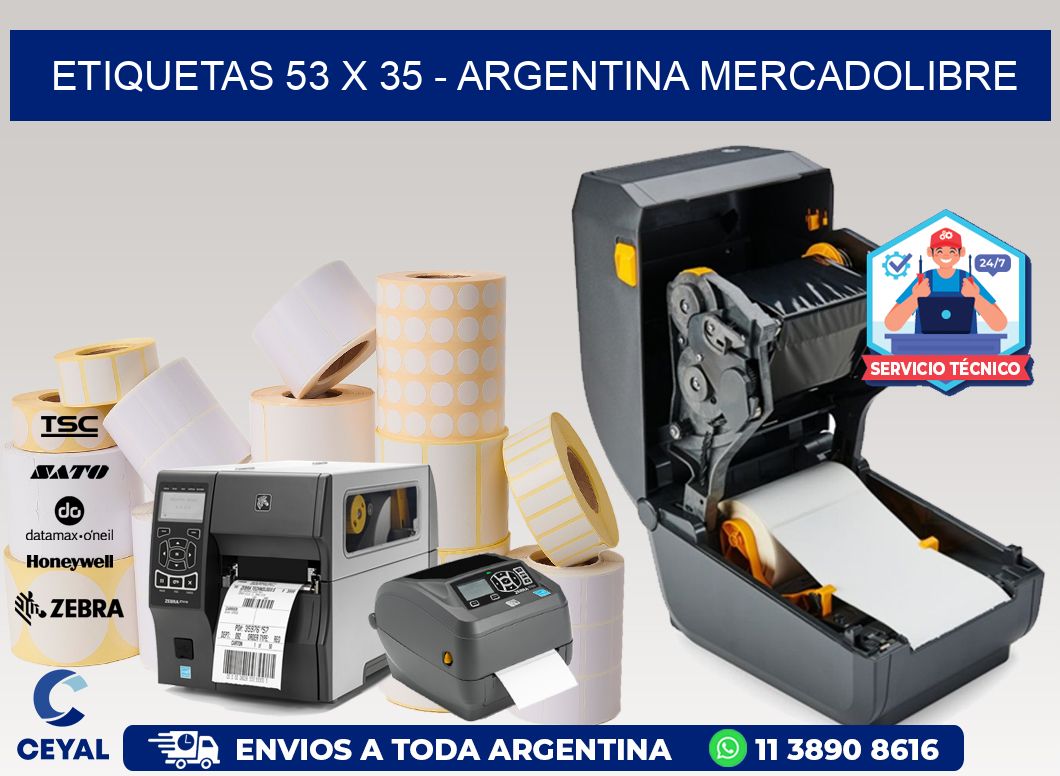 ETIQUETAS 53 x 35 - ARGENTINA MERCADOLIBRE