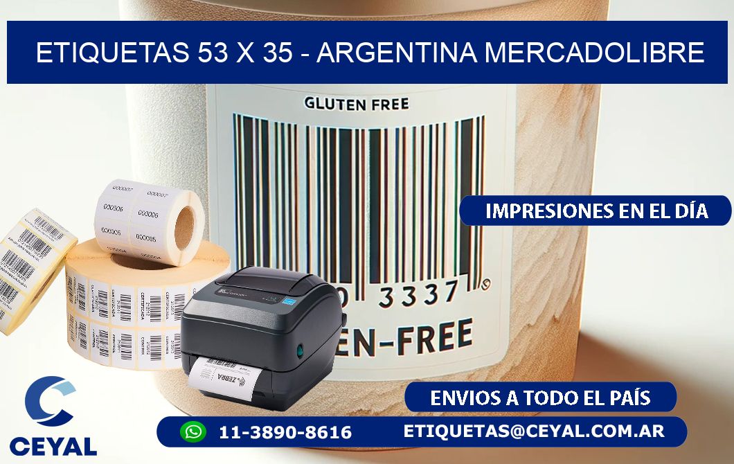 ETIQUETAS 53 x 35 - ARGENTINA MERCADOLIBRE