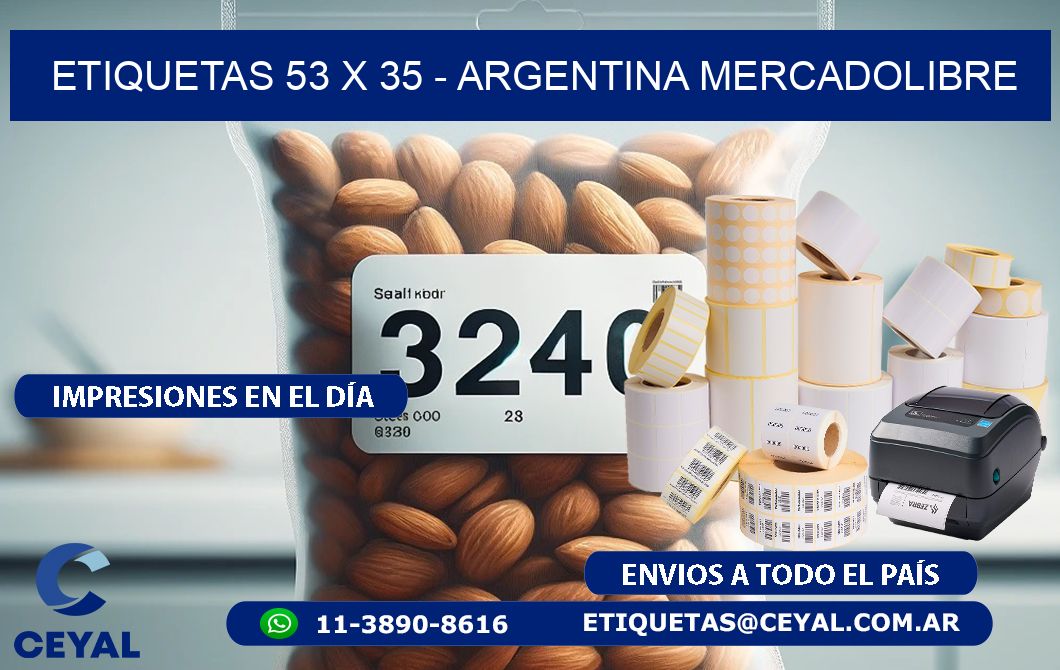 ETIQUETAS 53 x 35 - ARGENTINA MERCADOLIBRE